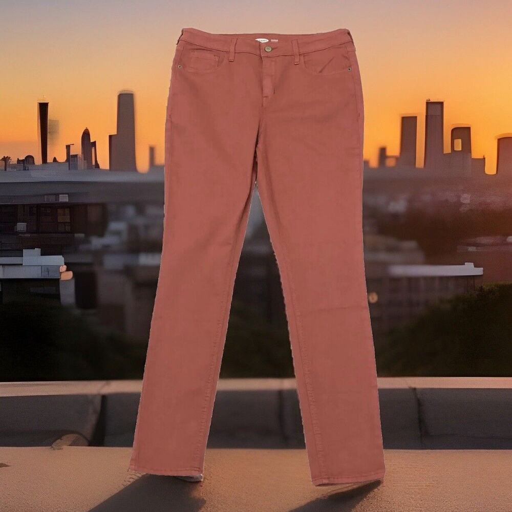 Old Navy Rockstar Jeggings 12 Jeans W-32 L-29 Super Skinny Med Wash Dusty Rose